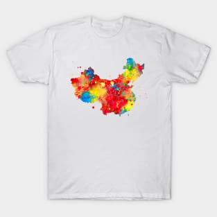 China Watercolor Map Painting T-Shirt